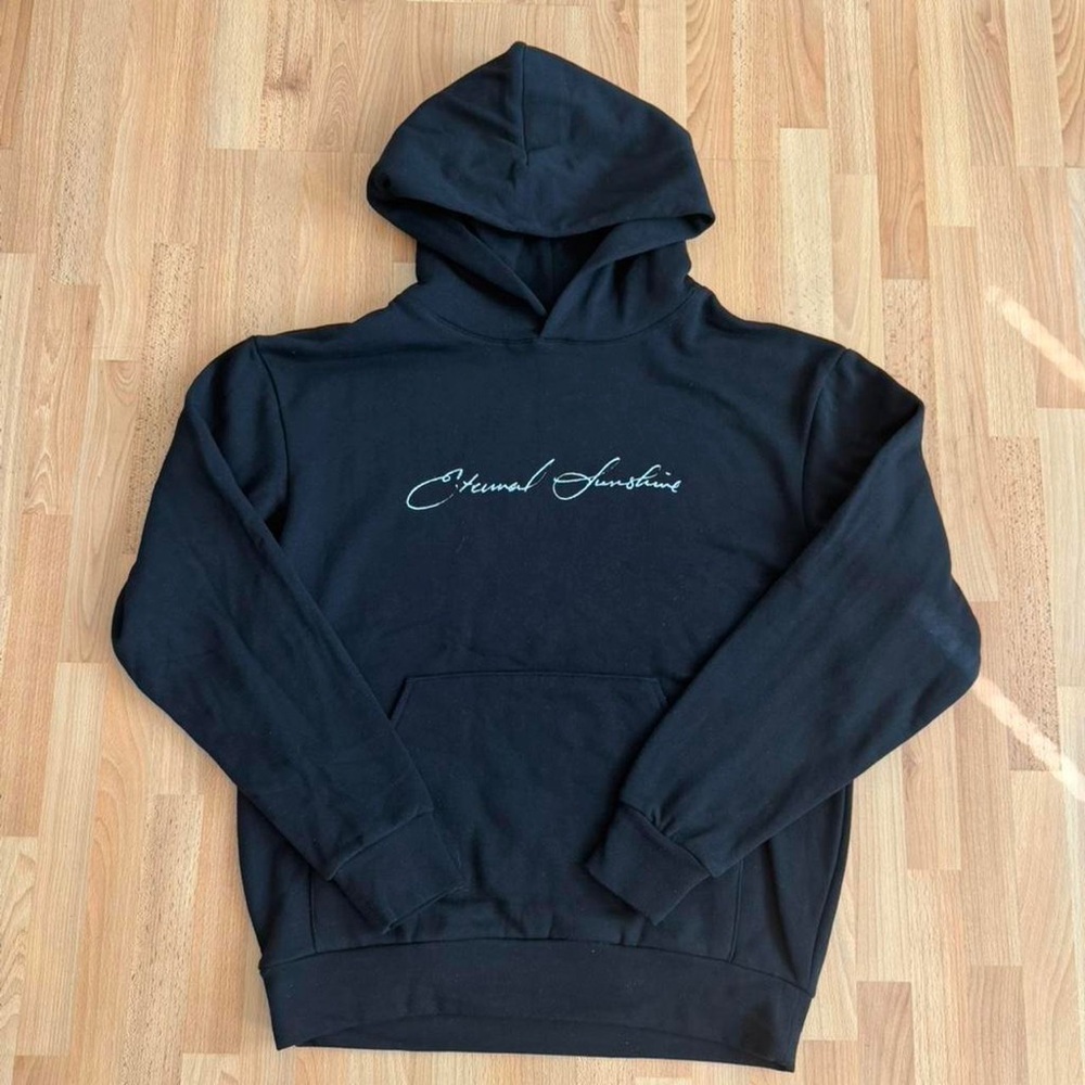 Ariana Grande Black Pullover Hoodie with White Script